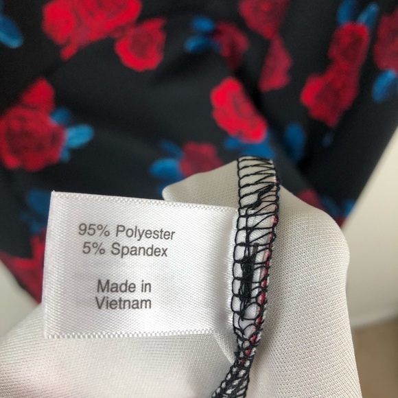 Lane Bryant- Black with Red Roses Fit and Flare dress size: 18 - Picture 7 of 12